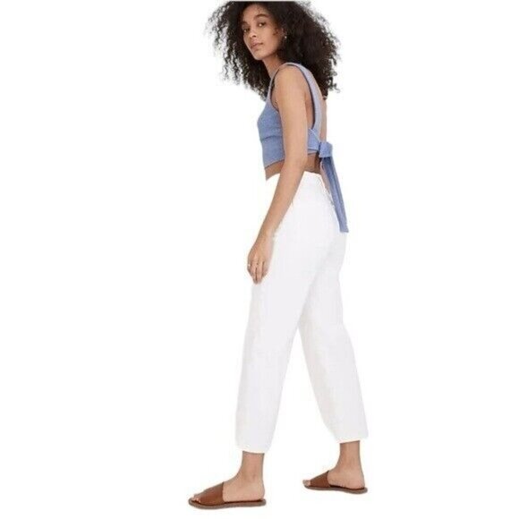 MADEWELL The Perfect Vintage Wide Leg Crop Jean Tile White Size 33 NEW - Picture 3 of 11